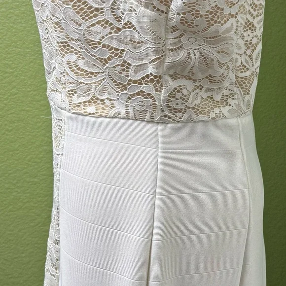 Fifth &Park jeweled neck White/Cream Lace Dress - Picture 5 of 8